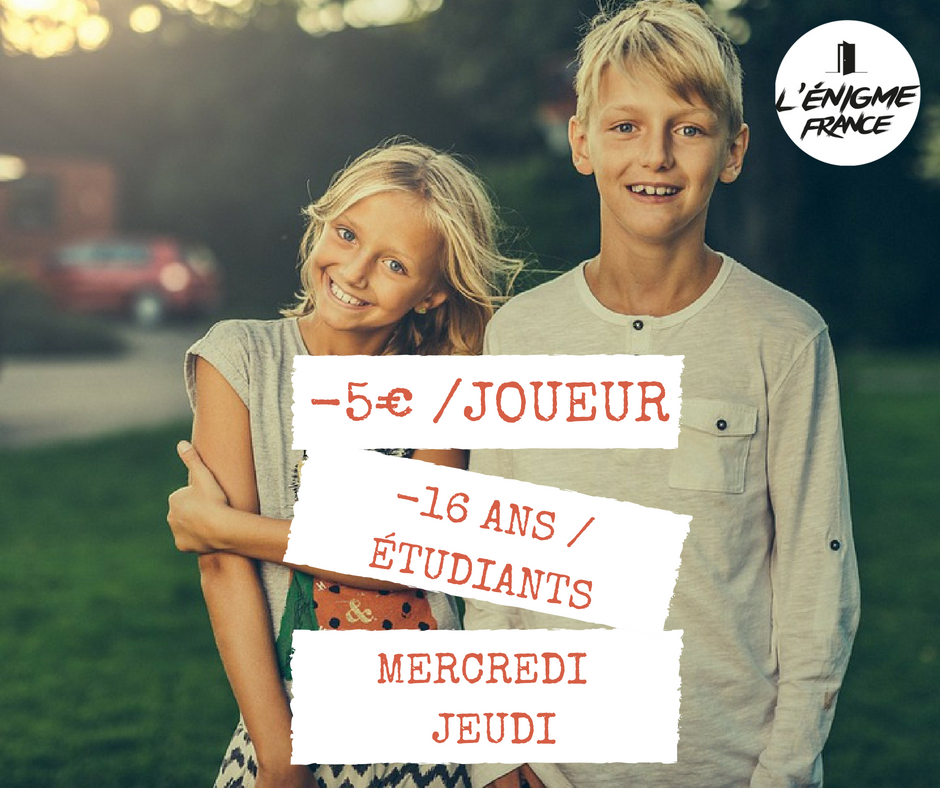 Offre jeune mercredi et jeudi toute l'année